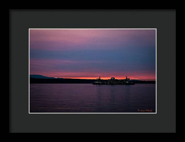 Sunset  with the Ferry - Framed Print