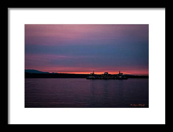 Sunset  with the Ferry - Framed Print