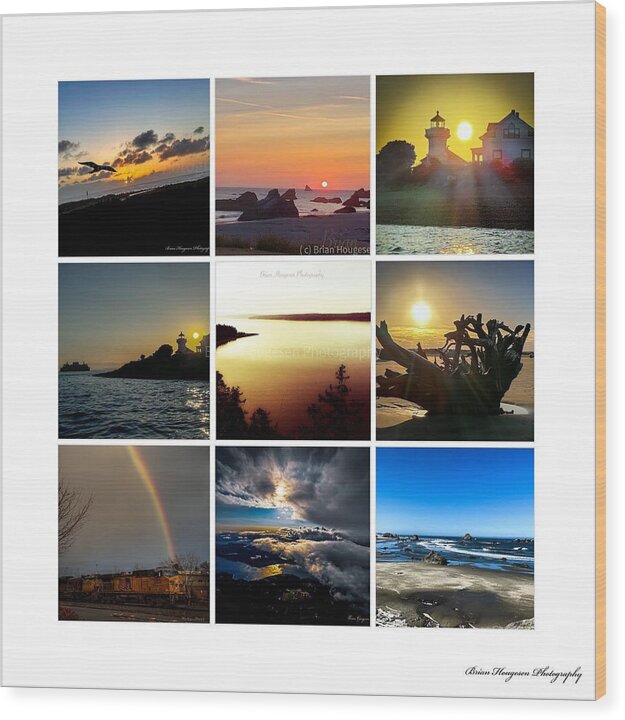 Sunsets sunrises and rainbow skies - Wood Print