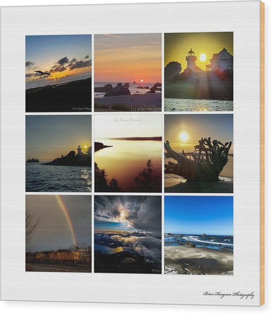 Sunsets sunrises and rainbow skies - Wood Print