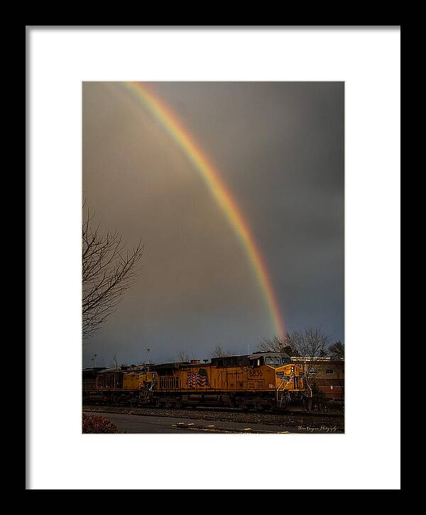 Train at the end of the rainbow - Framed Print