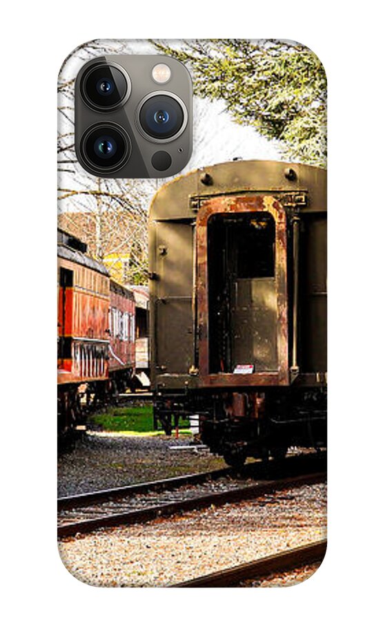 Vintage Train Cars on Tracks - Phone Case