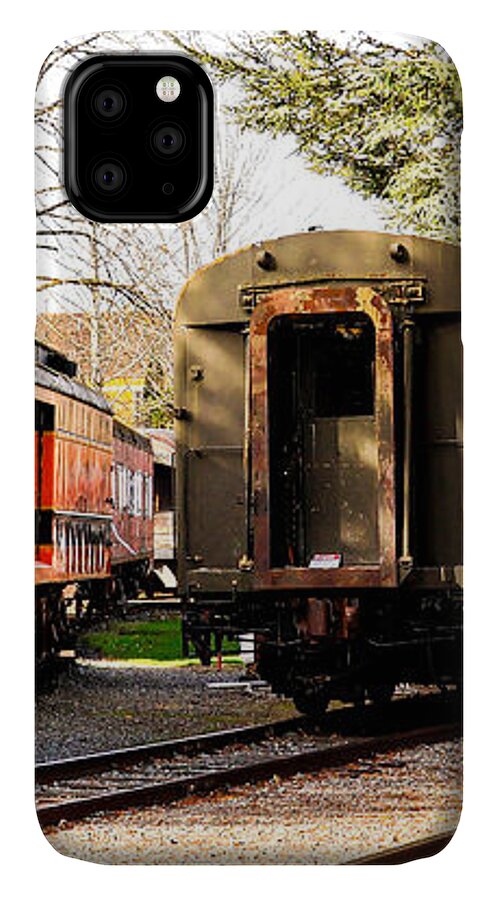 Vintage Train Cars on Tracks - Phone Case