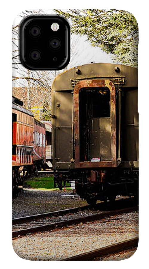 Vintage Train Cars on Tracks - Phone Case