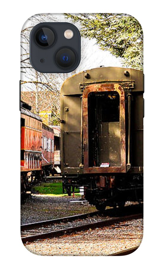 Vintage Train Cars on Tracks - Phone Case