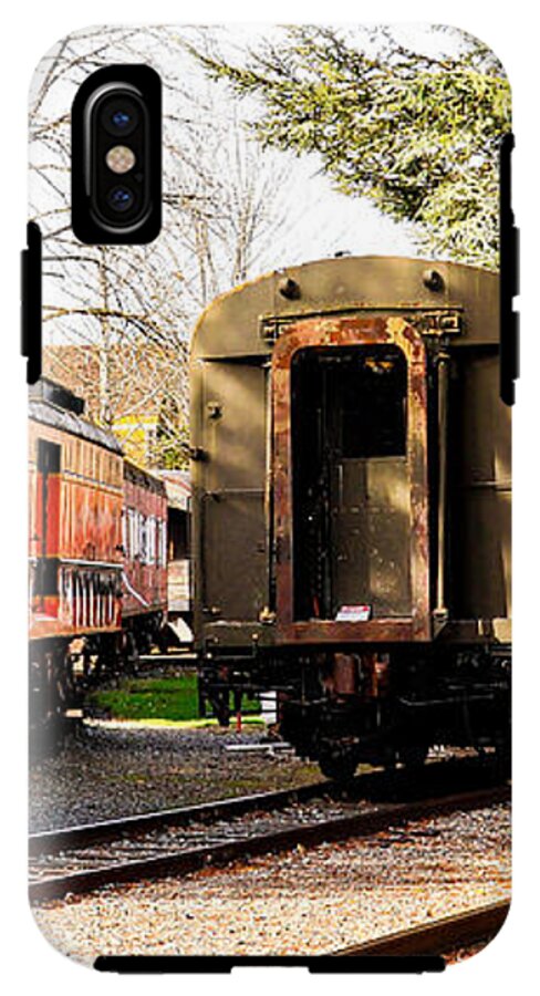 Vintage Train Cars on Tracks - Phone Case