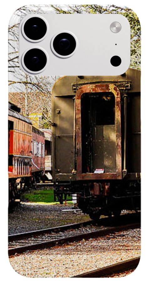 Vintage Train Cars on Tracks - Phone Case