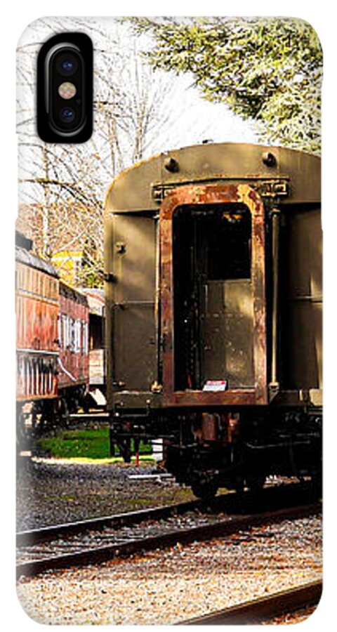 Vintage Train Cars on Tracks - Phone Case