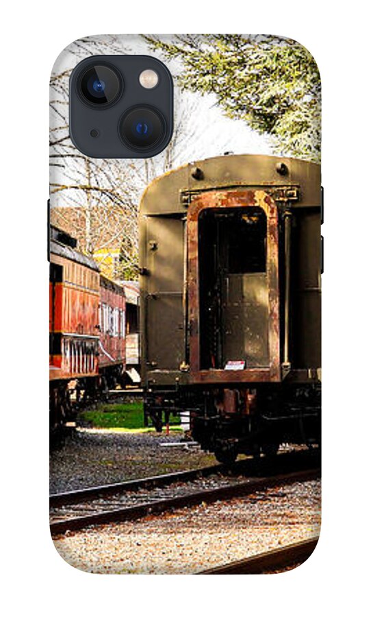 Vintage Train Cars on Tracks - Phone Case