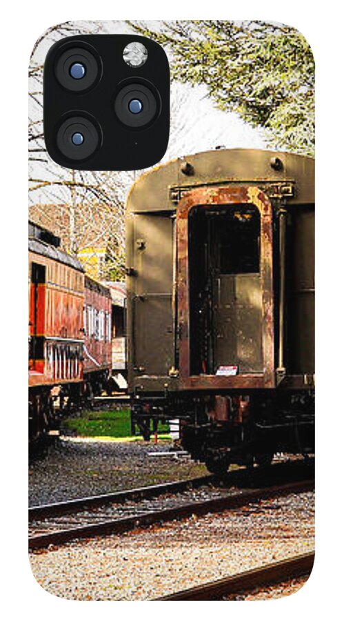 Vintage Train Cars on Tracks - Phone Case