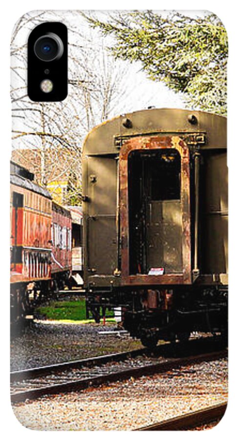 Vintage Train Cars on Tracks - Phone Case