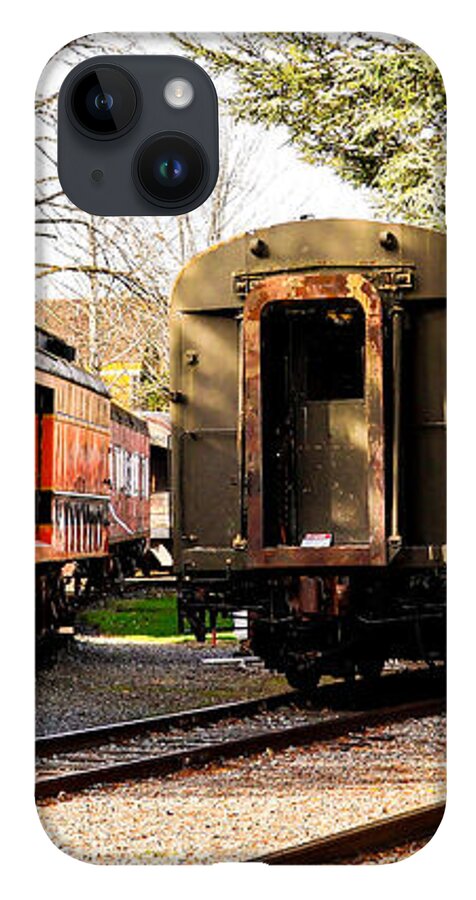 Vintage Train Cars on Tracks - Phone Case