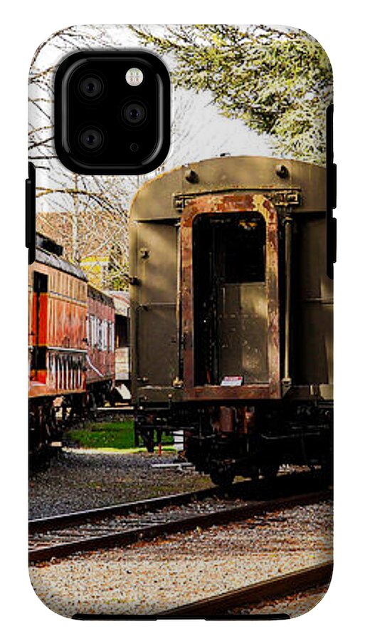 Vintage Train Cars on Tracks - Phone Case