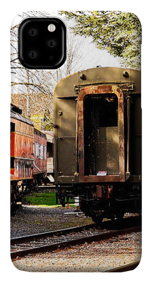 Vintage Train Cars on Tracks - Phone Case