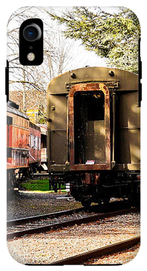 Vintage Train Cars on Tracks - Phone Case