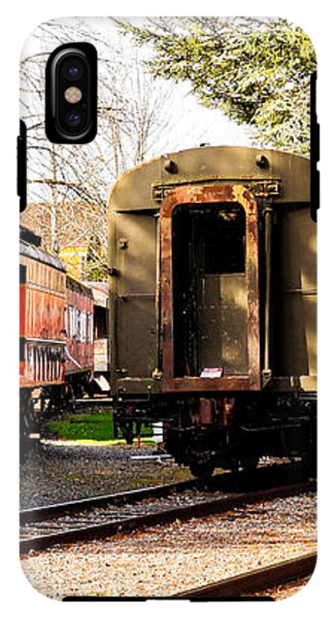 Vintage Train Cars on Tracks - Phone Case
