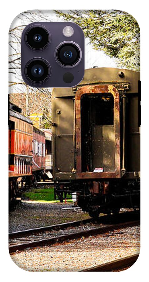 Vintage Train Cars on Tracks - Phone Case