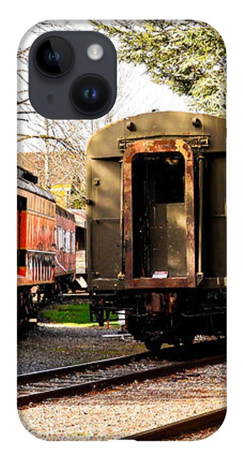 Vintage Train Cars on Tracks - Phone Case