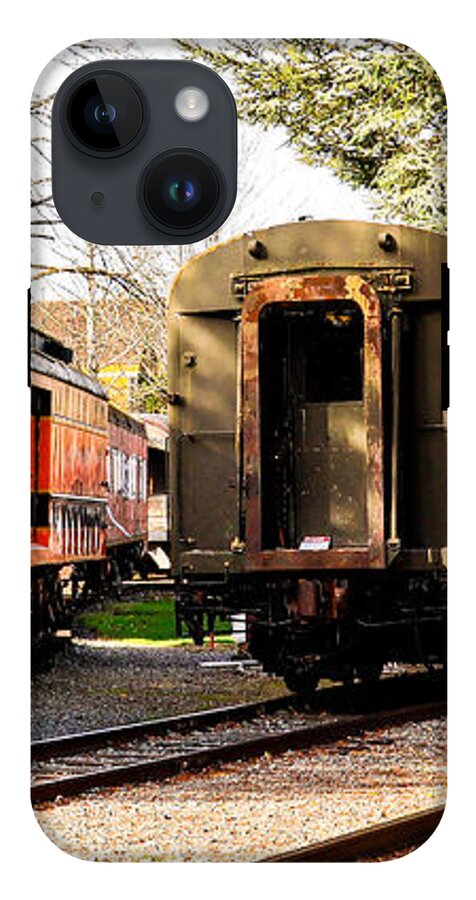 Vintage Train Cars on Tracks - Phone Case