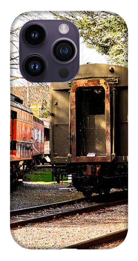 Vintage Train Cars on Tracks - Phone Case