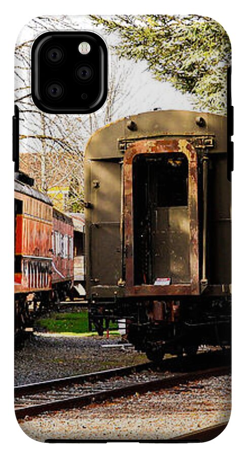 Vintage Train Cars on Tracks - Phone Case