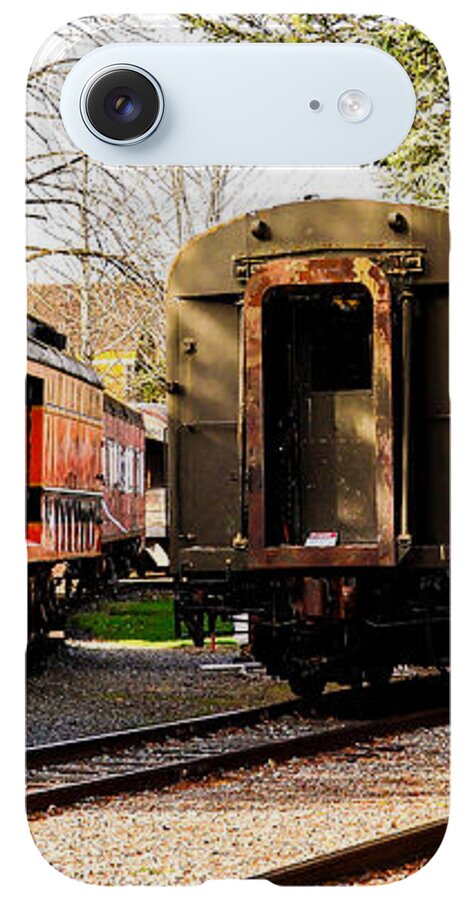 Vintage Train Cars on Tracks - Phone Case