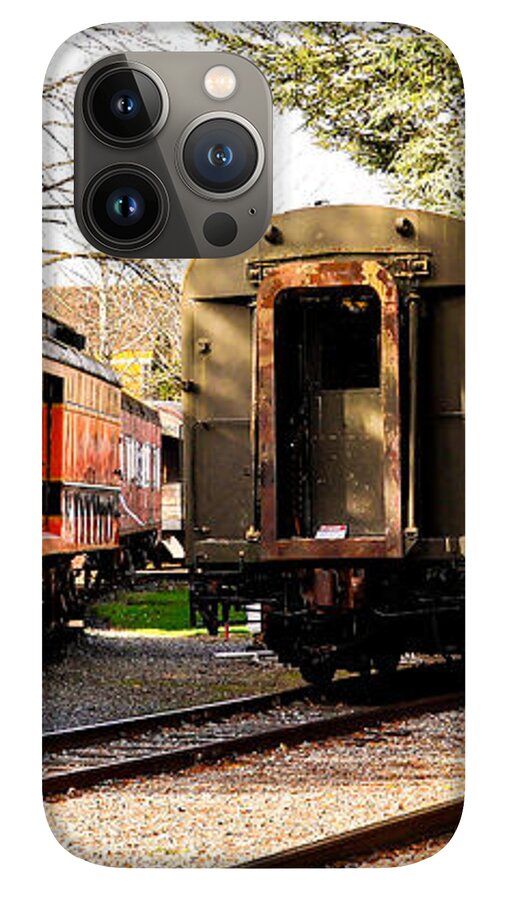 Vintage Train Cars on Tracks - Phone Case