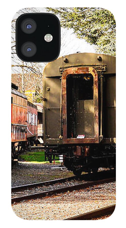 Vintage Train Cars on Tracks - Phone Case