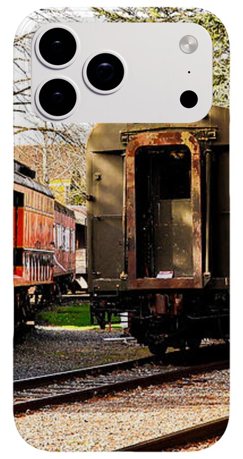 Vintage Train Cars on Tracks - Phone Case