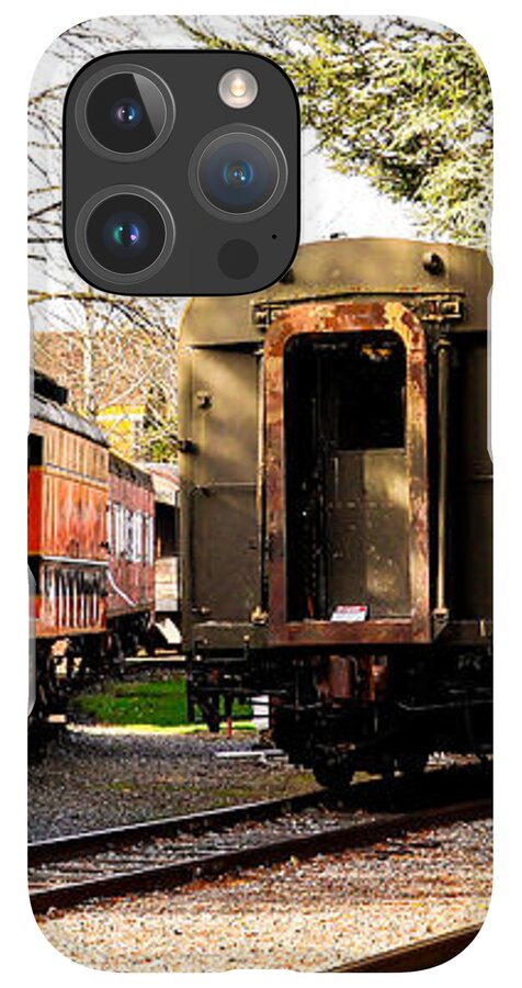 Vintage Train Cars on Tracks - Phone Case