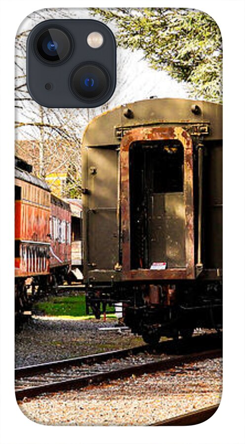 Vintage Train Cars on Tracks - Phone Case