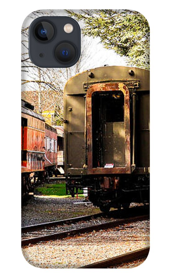 Vintage Train Cars on Tracks - Phone Case