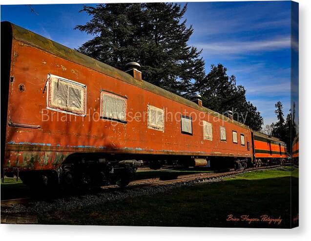 Vintage Train under Blue Sky - Canvas Print