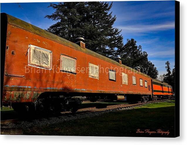 Vintage Train under Blue Sky - Canvas Print