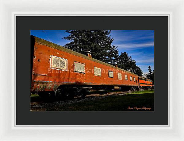 Vintage Train under Blue Sky - Framed Print