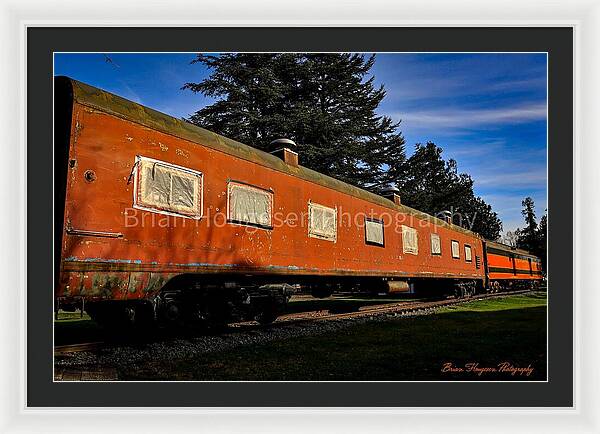 Vintage Train under Blue Sky - Framed Print