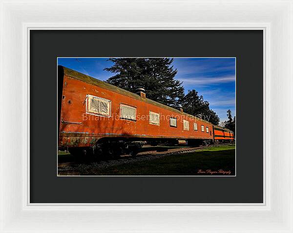 Vintage Train under Blue Sky - Framed Print