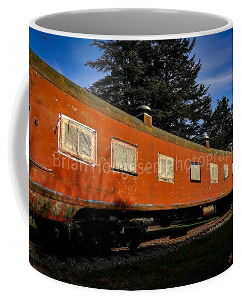 Vintage Train under Blue Sky - Mug