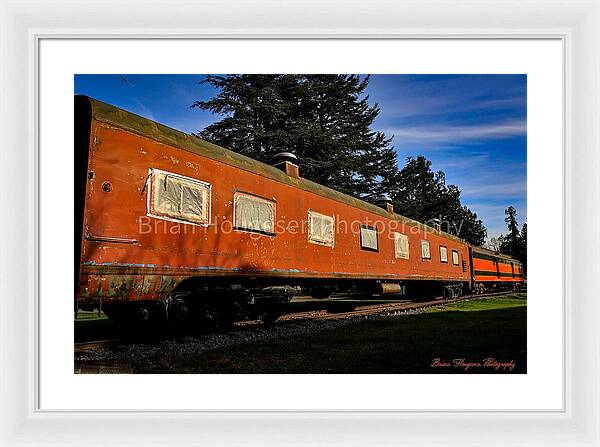 Vintage Train under Blue Sky - Framed Print