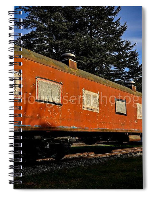 Vintage Train under Blue Sky - Spiral Notebook