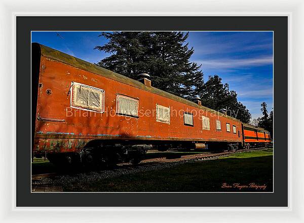 Vintage Train under Blue Sky - Framed Print