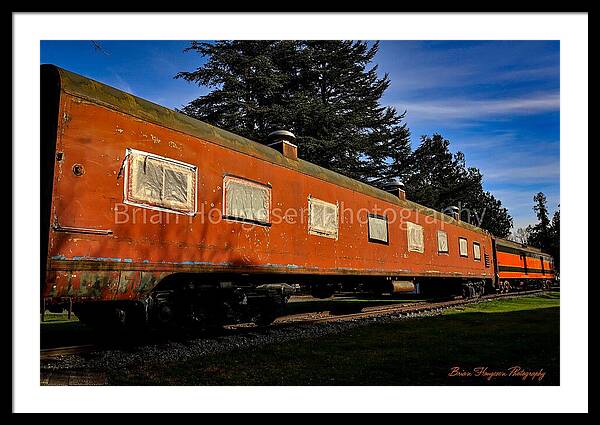 Vintage Train under Blue Sky - Framed Print