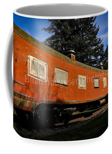 Vintage Train under Blue Sky - Mug
