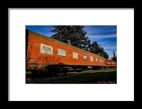 Vintage Train under Blue Sky - Framed Print