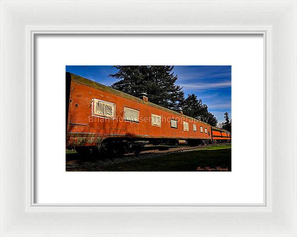 Vintage Train under Blue Sky - Framed Print