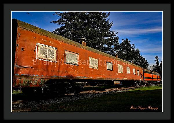 Vintage Train under Blue Sky - Framed Print