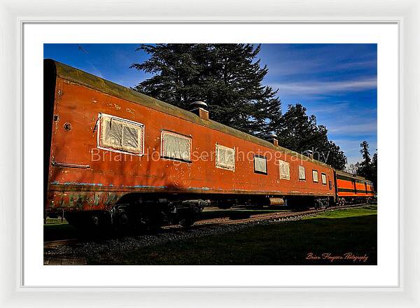Vintage Train under Blue Sky - Framed Print