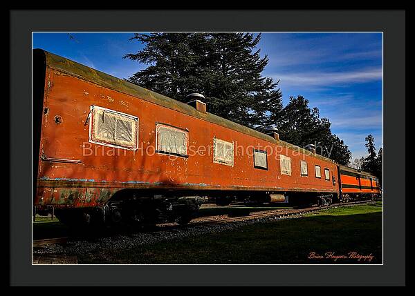 Vintage Train under Blue Sky - Framed Print