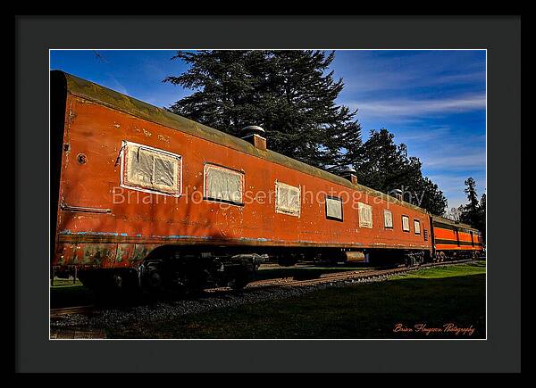 Vintage Train under Blue Sky - Framed Print