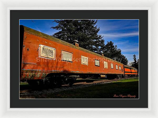 Vintage Train under Blue Sky - Framed Print